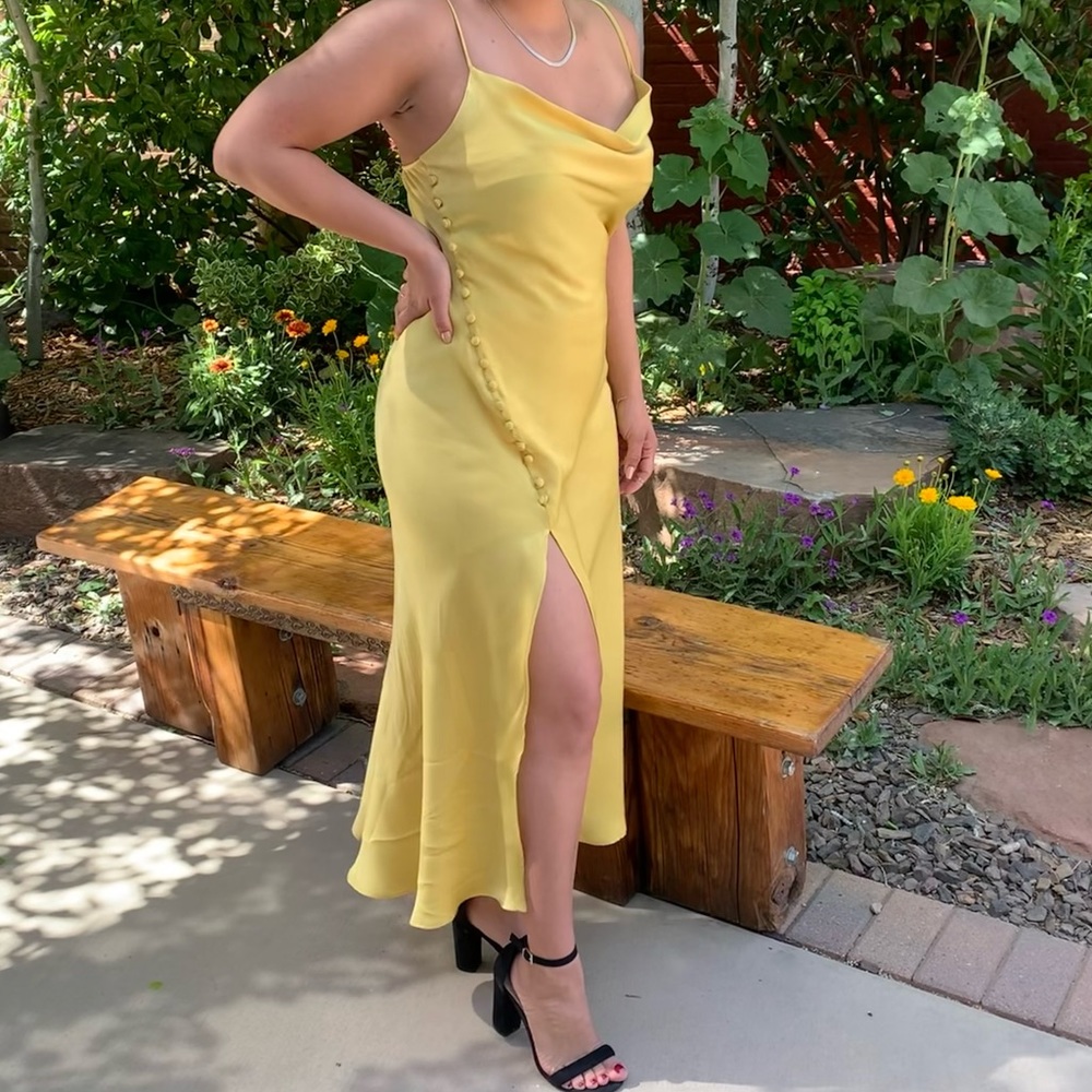 Beautiful yellow Zara dress. Worn only once to a wedding.